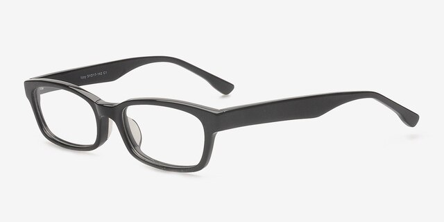 Izzy Black AcetateEyeglass Frames from EyeBuyDirect, Angle View
