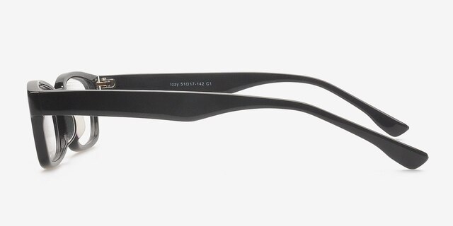 Izzy Black AcetateEyeglass Frames from EyeBuyDirect, Side View