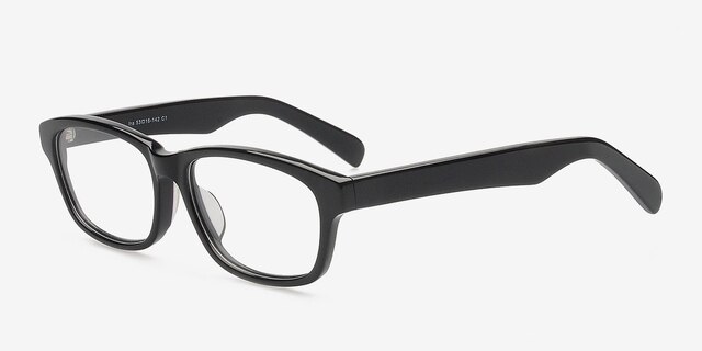 Ira Black AcetateEyeglass Frames from EyeBuyDirect, Angle View
