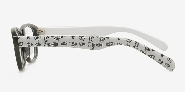Ira Black & White AcetateEyeglass Frames from EyeBuyDirect, Side View