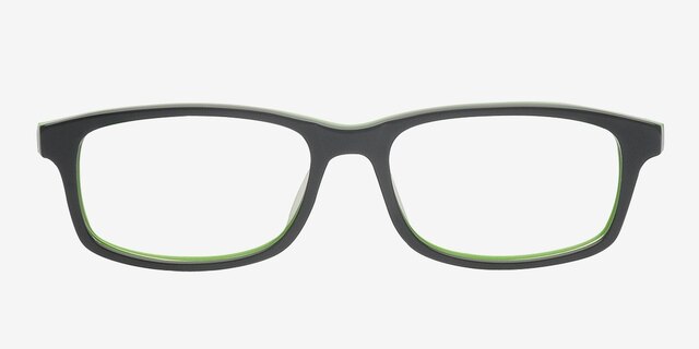 Jacki Black & Green AcetateEyeglass Frames from EyeBuyDirect, Front View