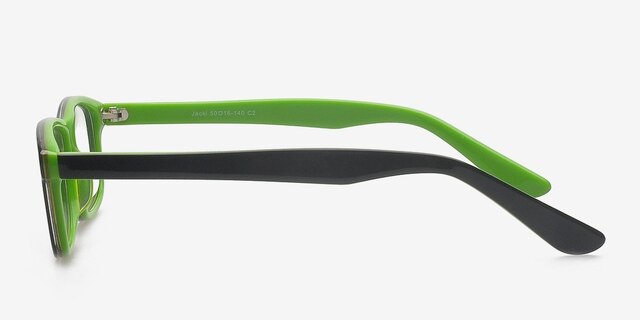 Jacki Black & Green AcetateEyeglass Frames from EyeBuyDirect, Side View