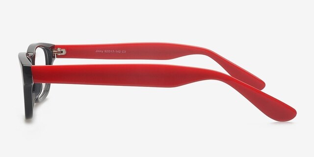 Jinny Black & Red AcetateEyeglass Frames from EyeBuyDirect, Side View
