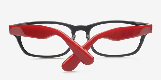 Jinny Black & Red AcetateEyeglass Frames from EyeBuyDirect, Closed View