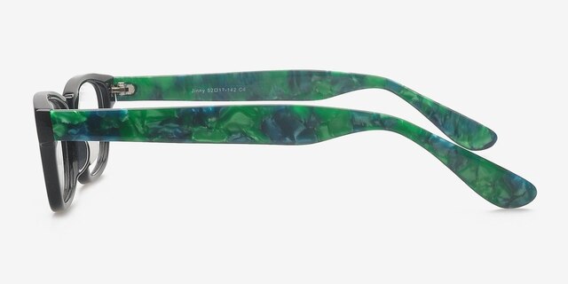 Jinny Black & Green AcetateEyeglass Frames from EyeBuyDirect, Side View