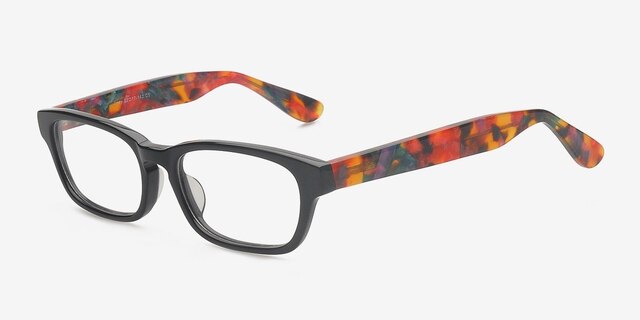 Jinny Black & Brown AcetateEyeglass Frames from EyeBuyDirect, Angle View