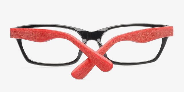 Jody Black & Red AcetateEyeglass Frames from EyeBuyDirect, Closed View