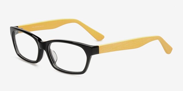 Jody Black & Yellow AcetateEyeglass Frames from EyeBuyDirect, Angle View