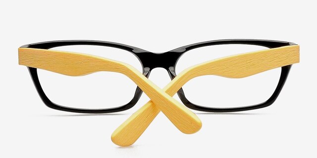 Jody Black & Yellow AcetateEyeglass Frames from EyeBuyDirect, Closed View