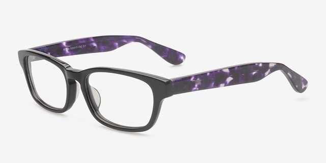 Kellie Black AcetateEyeglass Frames from EyeBuyDirect, Angle View