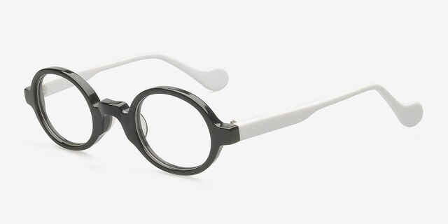 Kerry Black & White AcetateEyeglass Frames from EyeBuyDirect, Angle View