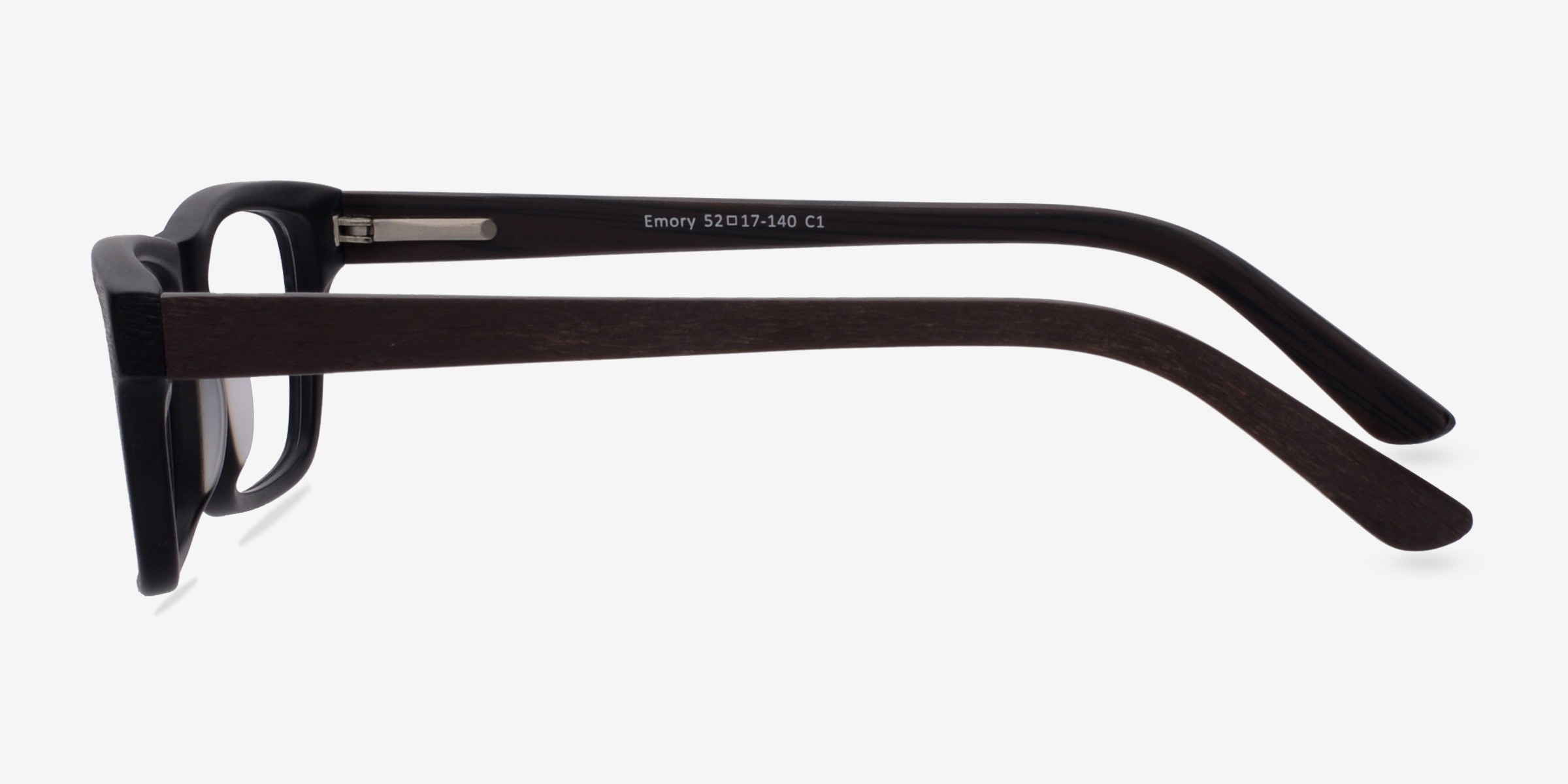 Emory Noir Acétate Montures de lunettes de vue d'EyeBuyDirect, Vue de Côté