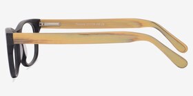 Panama Noir Acétate Montures de lunettes de vue d'EyeBuyDirect, Vue de Côté