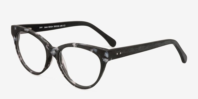 Jane Birkin Gray Tortoise Wood-textureEyeglass Frames from EyeBuyDirect, Angle View