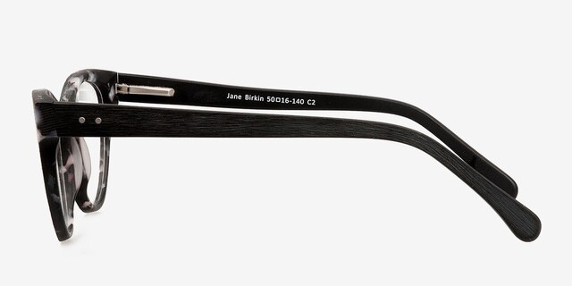 Jane Birkin Gray Tortoise Wood-textureEyeglass Frames from EyeBuyDirect, Side View