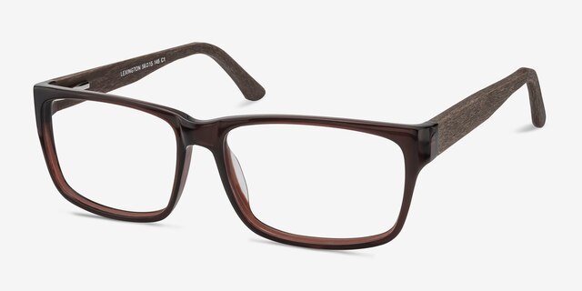 Lexington Brown Wood-textureEyeglass Frames from EyeBuyDirect, Angle View
