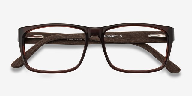 Lexington Brown Wood-textureEyeglass Frames from EyeBuyDirect, Closed View