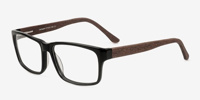 Lexington Black Wood-textureEyeglass Frames from EyeBuyDirect, Angle View