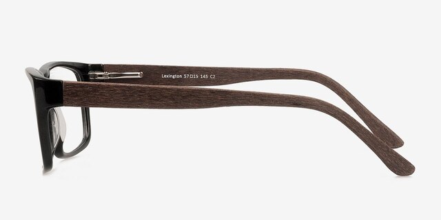 Lexington Black Wood-textureEyeglass Frames from EyeBuyDirect, Side View