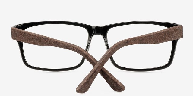 Lexington Black Wood-textureEyeglass Frames from EyeBuyDirect, Closed View