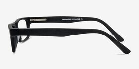 Cambridge Noir Acétate Montures de lunettes de vue d'EyeBuyDirect, Vue de Côté