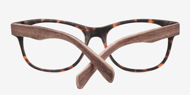 Amber Brown & Tortoise Wood-textureEyeglass Frames from EyeBuyDirect, Closed View