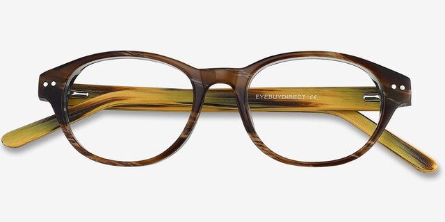 Cape Cod Brown Wood-textureEyeglass Frames from EyeBuyDirect, Closed View