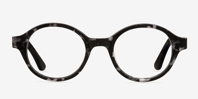 Plato Gray & Black Wood-textureEyeglass Frames from EyeBuyDirect, Front View