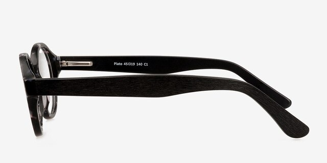 Plato Gray & Black Wood-textureEyeglass Frames from EyeBuyDirect, Side View