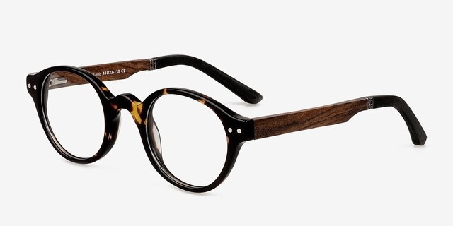 Saint Louis Brown & Tortoise Wood-textureEyeglass Frames from EyeBuyDirect, Angle View