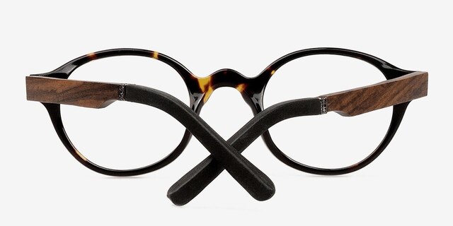 Saint Louis Brown & Tortoise Wood-textureEyeglass Frames from EyeBuyDirect, Closed View