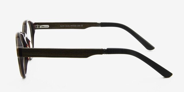 Saint Louis Brown Wood-textureEyeglass Frames from EyeBuyDirect, Side View