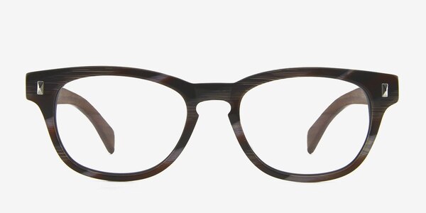 Sahara Myrtle Brown/Strip Wood-texture Eyeglass Frames