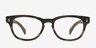 Sahara Myrtle Brown & Strip Wood-textureEyeglass Frames from EyeBuyDirect, Front View