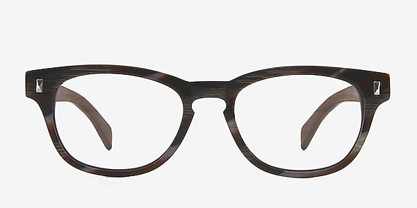 Sahara Myrtle Brown/Strip Wood-texture Eyeglass Frames