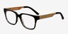 Belmont Café Wood-textureMontures de lunettes de vue d'EyeBuyDirect, Vue d'Angle