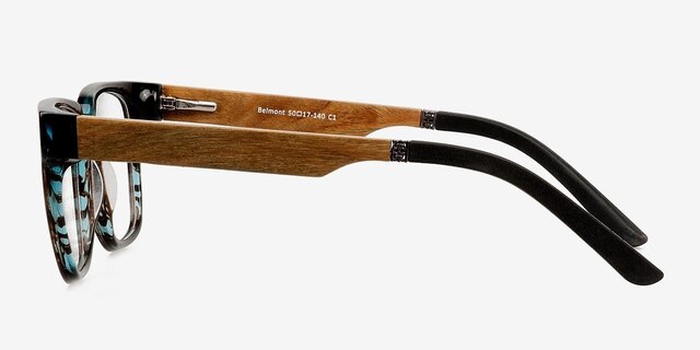 Belmont Café Wood-textureMontures de lunettes de vue d'EyeBuyDirect, Vue de Côté
