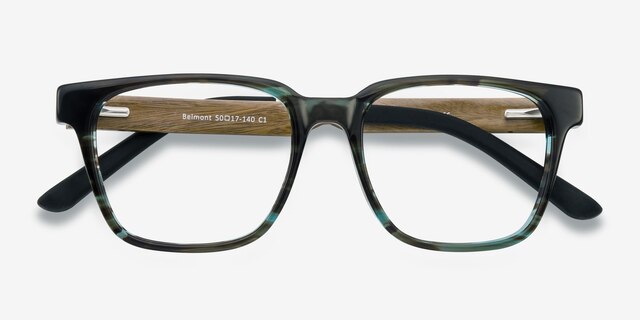 Belmont Café Wood-textureMontures de lunettes de vue d'EyeBuyDirect, Vue Rapprochée