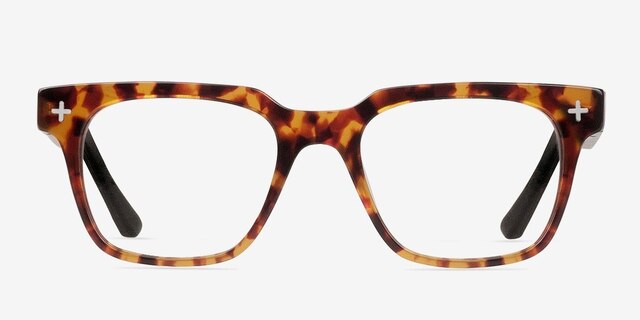 Oxford Coffee & Tortoise Wood-textureEyeglass Frames from EyeBuyDirect, Front View