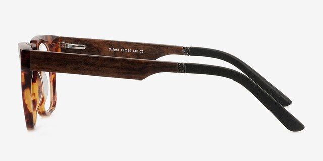 Oxford Coffee & Tortoise Wood-textureEyeglass Frames from EyeBuyDirect, Side View