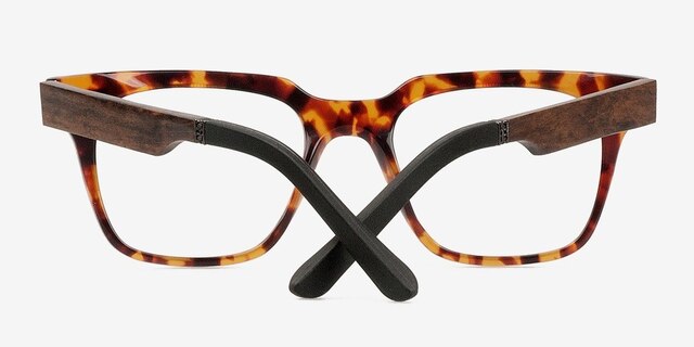 Oxford Coffee & Tortoise Wood-textureEyeglass Frames from EyeBuyDirect, Closed View