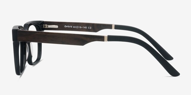 Oxford Black Wood-textureEyeglass Frames from EyeBuyDirect, Side View
