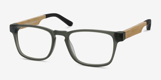 Lincoln Gray AcetateEyeglass Frames from EyeBuyDirect, Angle View