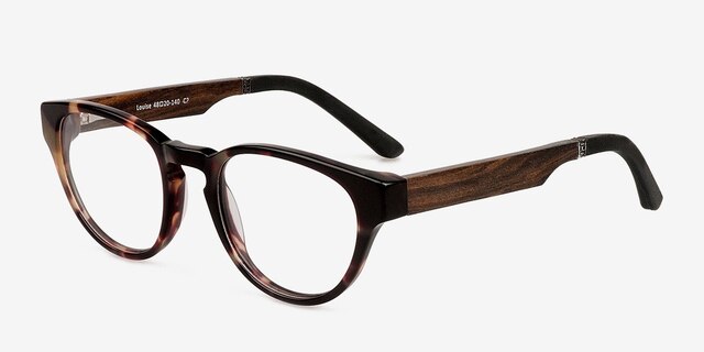 Louise Brown & Tortoise Wood-textureEyeglass Frames from EyeBuyDirect, Angle View
