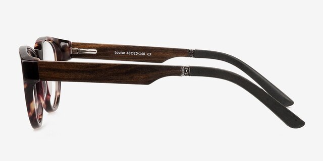 Louise Brown & Tortoise Wood-textureEyeglass Frames from EyeBuyDirect, Side View