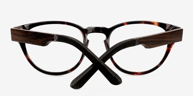 Louise Brown & Tortoise Wood-textureEyeglass Frames from EyeBuyDirect, Closed View
