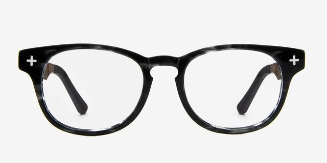 Hopper Gray Wood-textureEyeglass Frames from EyeBuyDirect, Front View