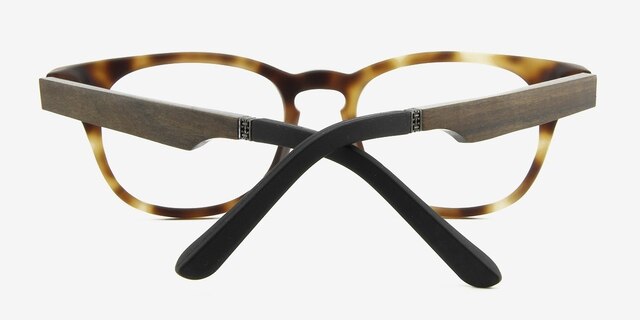 Hopper Brown & Tortoise Wood-textureMontures de lunettes de vue d'EyeBuyDirect, Vue Rapprochée