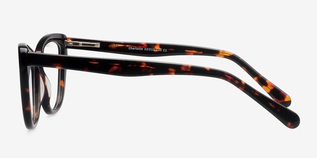 Charlotte Écailles AcétateMontures de lunettes de vue d'EyeBuyDirect, Vue de Côté