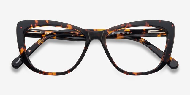 Charlotte Écailles AcétateMontures de lunettes de vue d'EyeBuyDirect, Vue Rapprochée